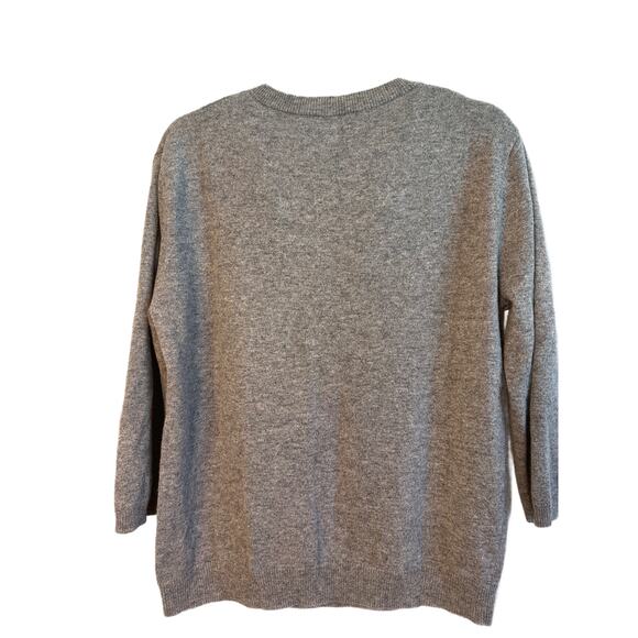 Johnny Was Cashmere Sweater Embroidered Geisha Gray Size S - Picture 6 of 12